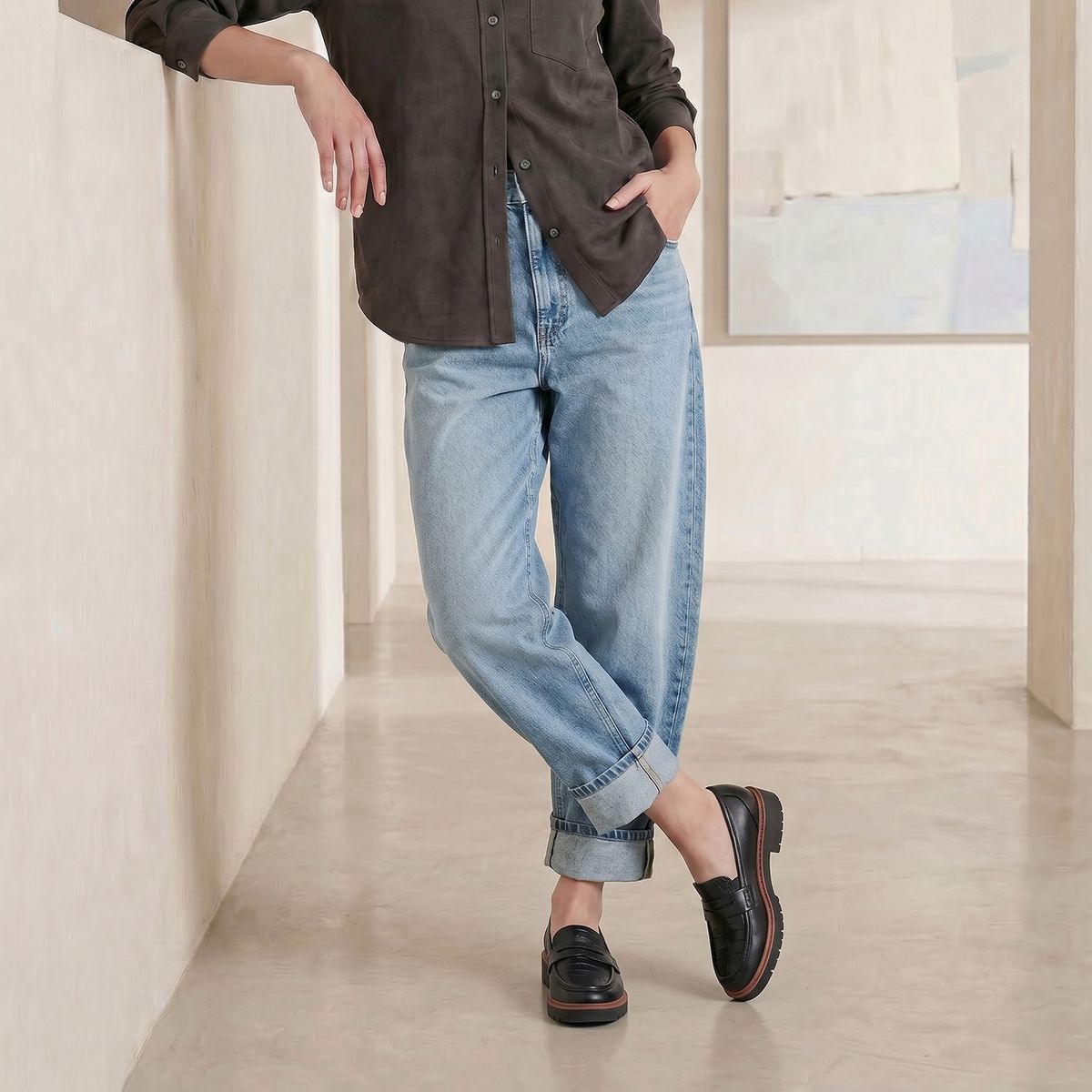 CLARKS - Zapato Casual Mujer Cuero Negro Clarks