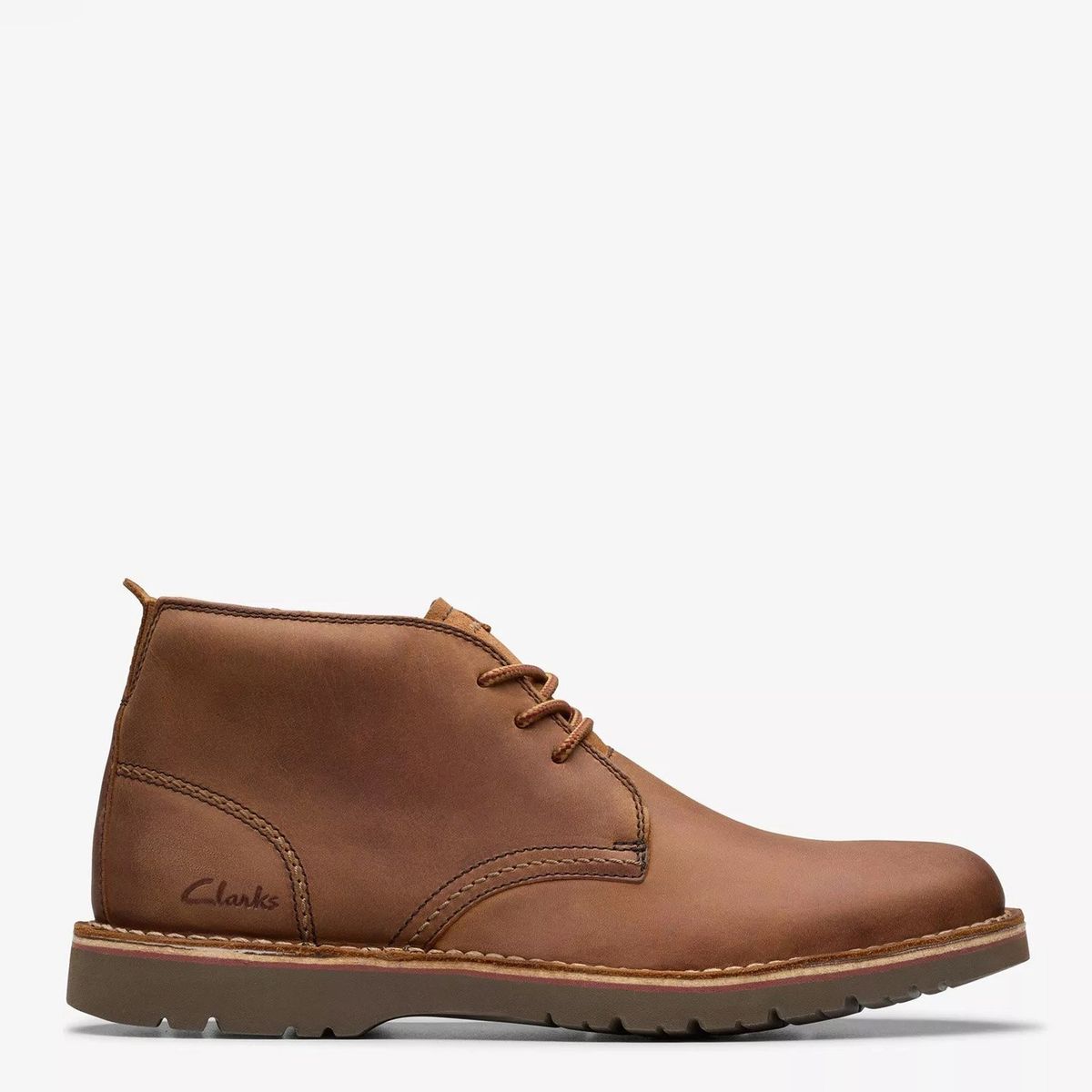 CLARKS - Bota Hombre Cuero Café Clarks
