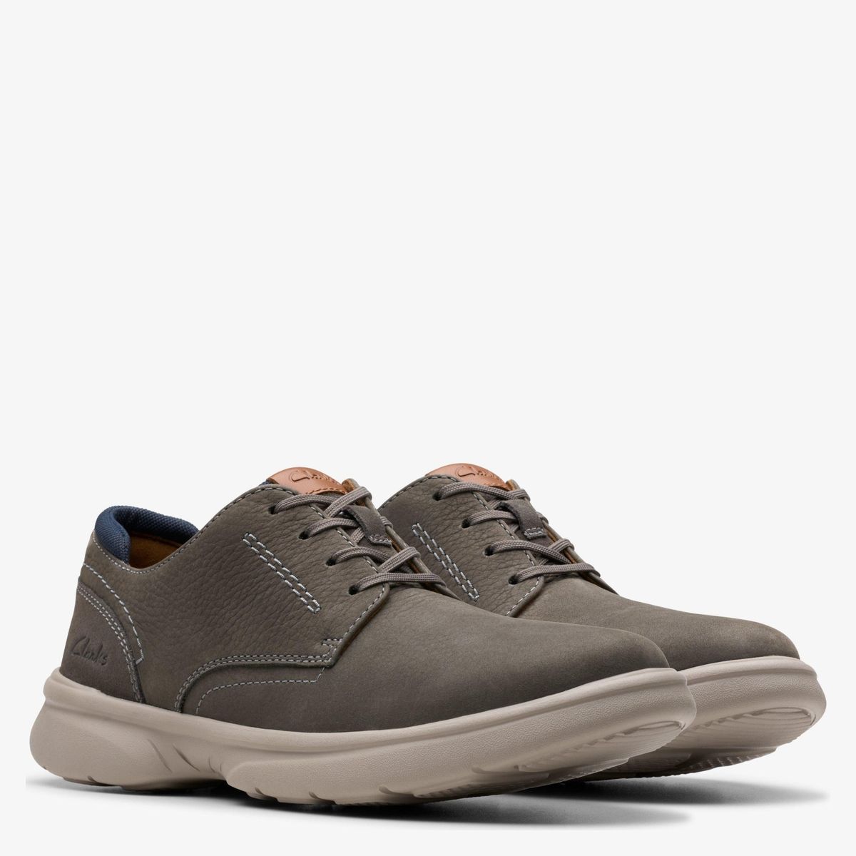 CLARKS - Zapato Casual Hombre Cuero Gris Clarks
