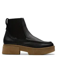 CLARKS - Botín Mujer Cuero Negro