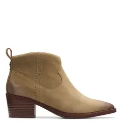 CLARKS - Botín Vaquero Mujer Cuero Beige