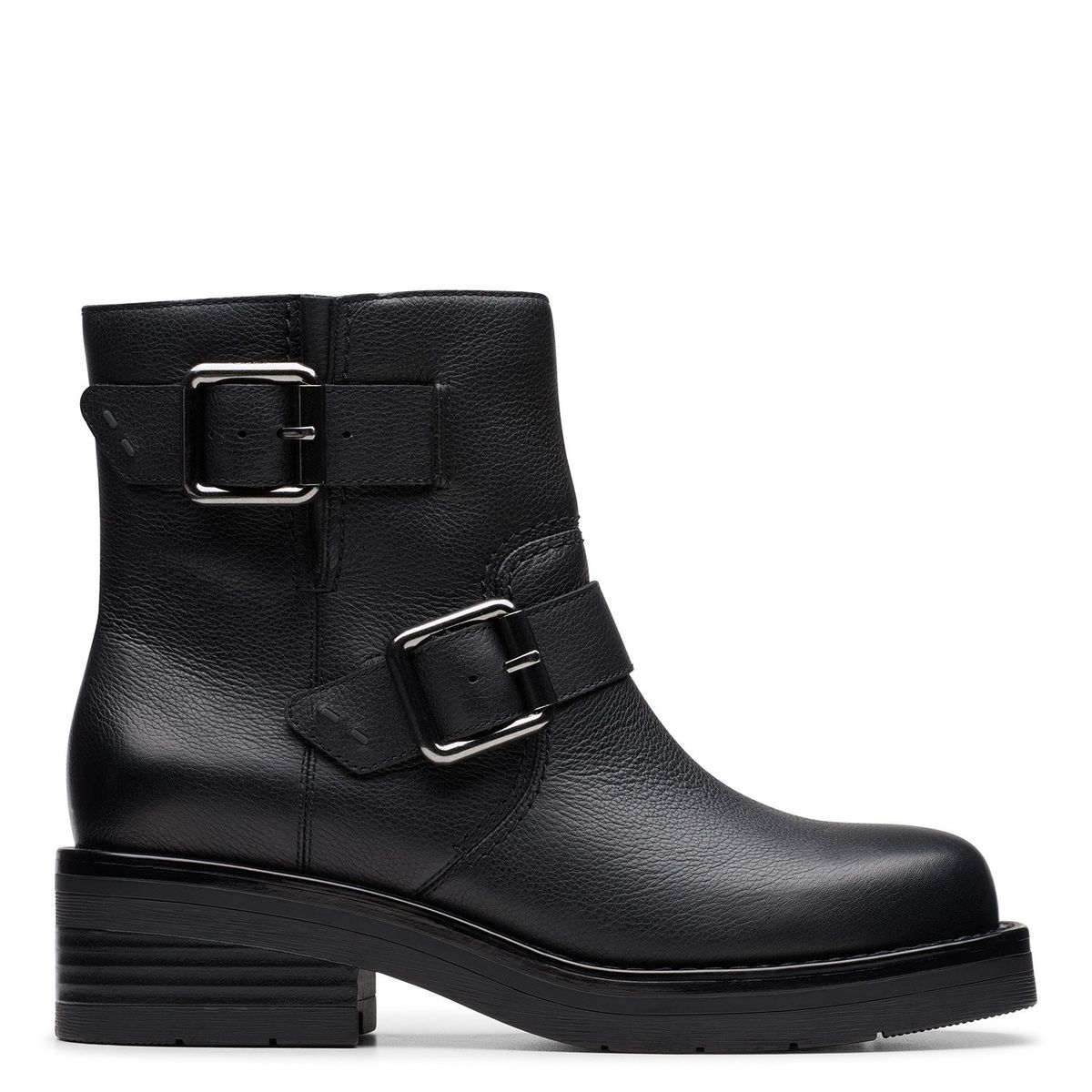 CLARKS - Botín Biker Mujer Cuero Negro Clarks