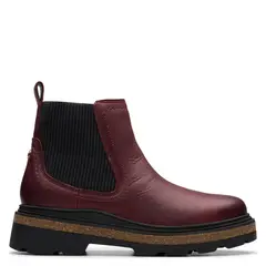 CLARKS - Botín Mujer Cuero Burdeo