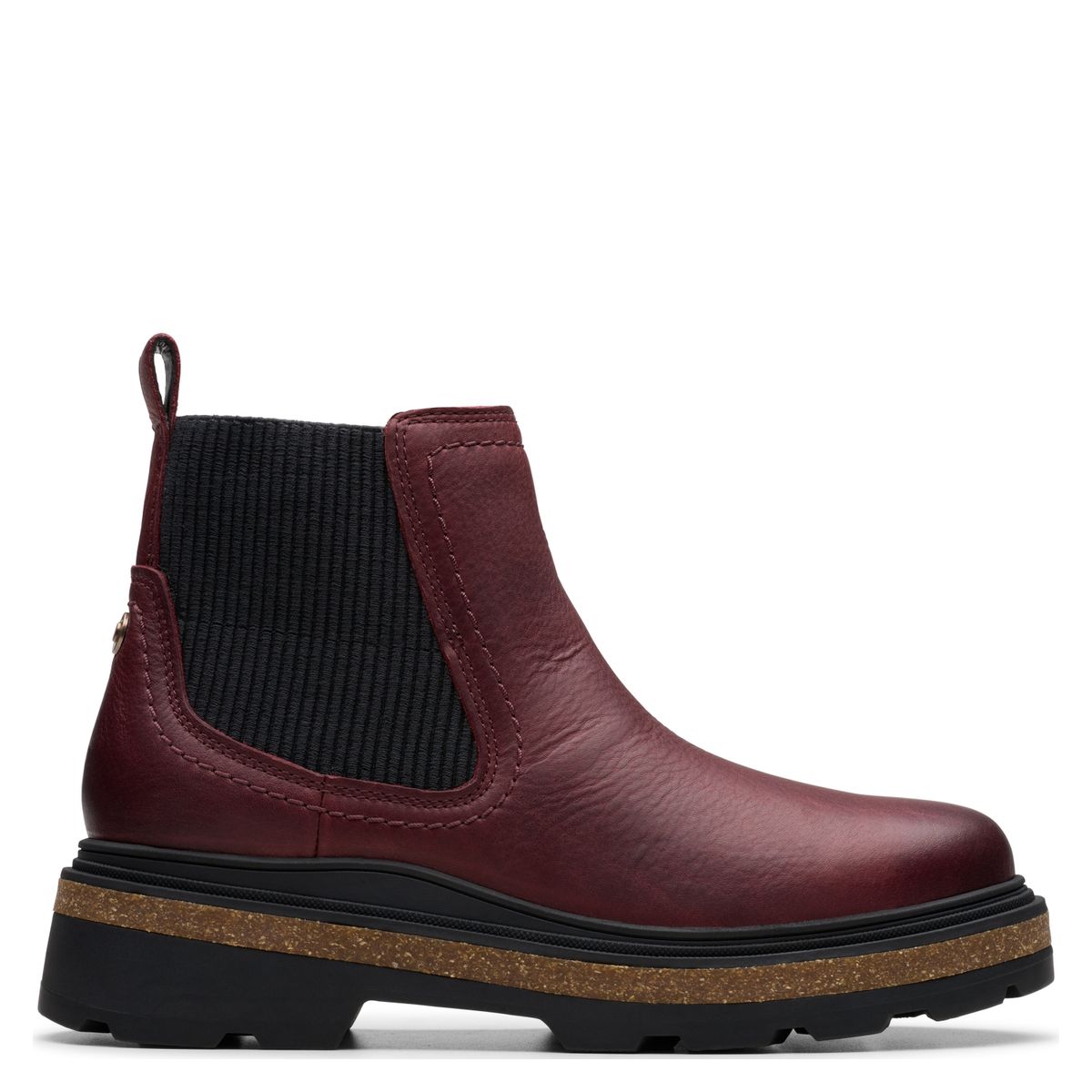 CLARKS - Botín Mujer Cuero Burdeo Clarks