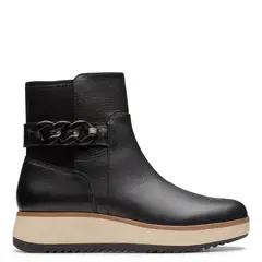 CLARKS - Botín Mujer Cuero Negro