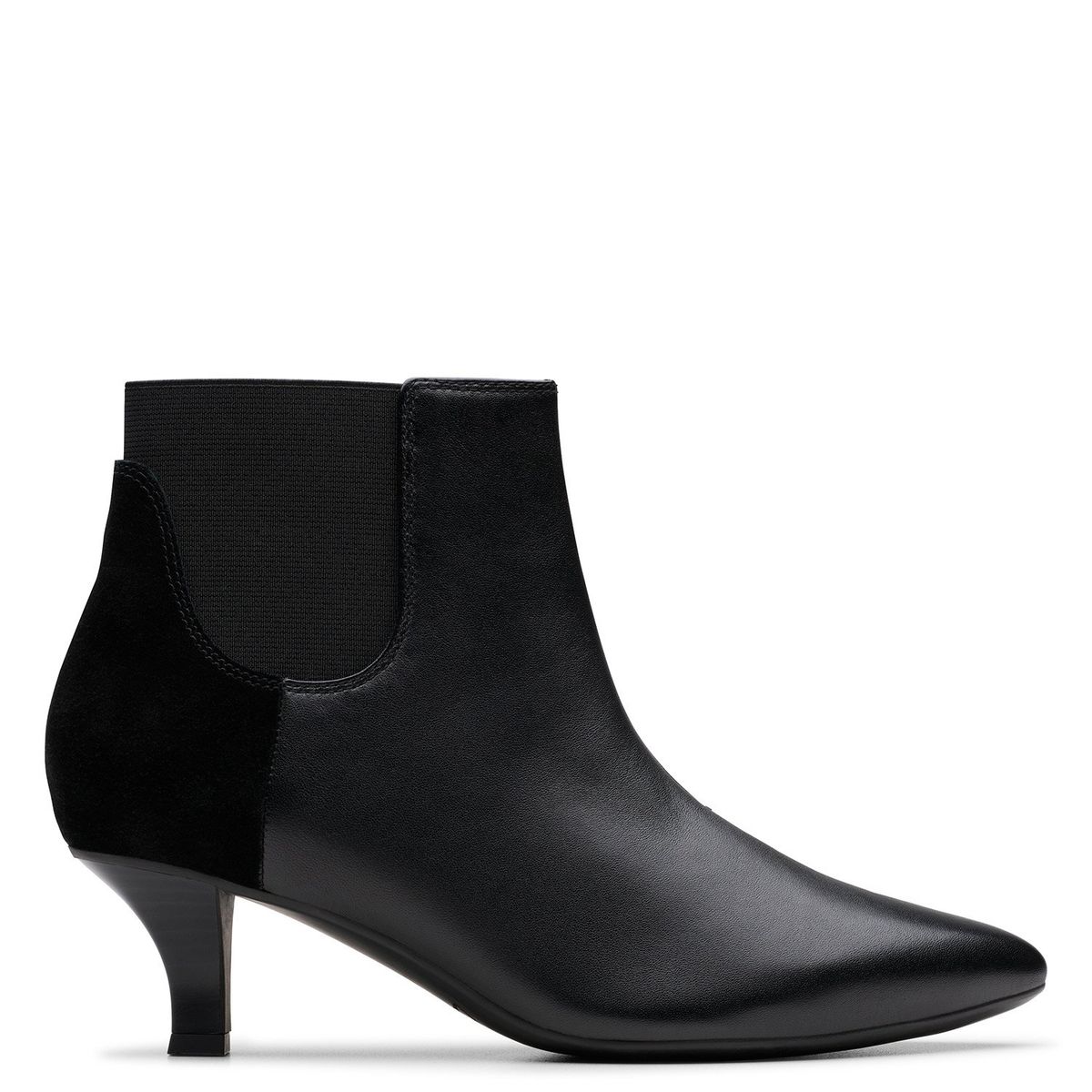 CLARKS - Botín Kitten Heel Mujer Cuero Negro Clarks