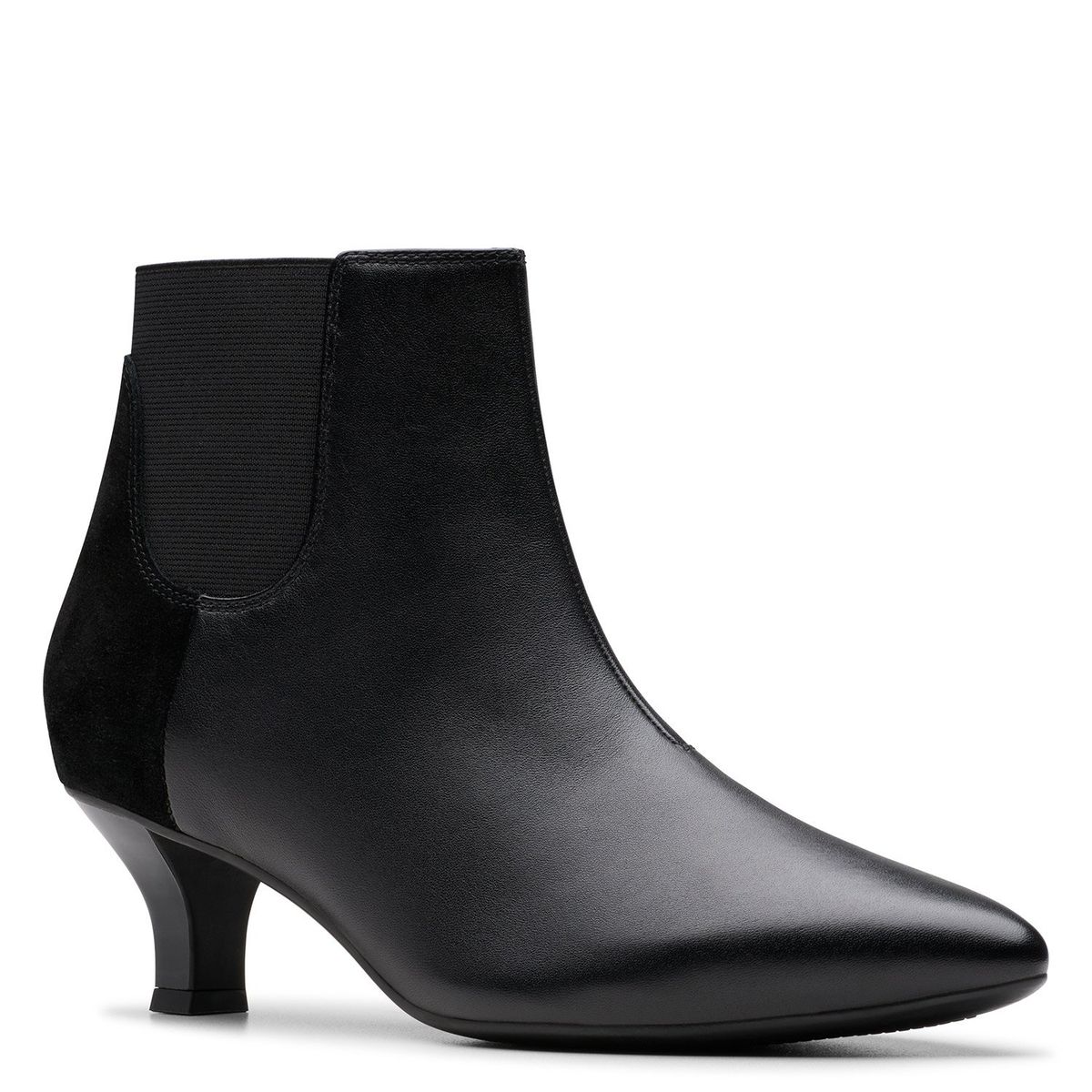 CLARKS - Botín Kitten Heel Mujer Cuero Negro Clarks