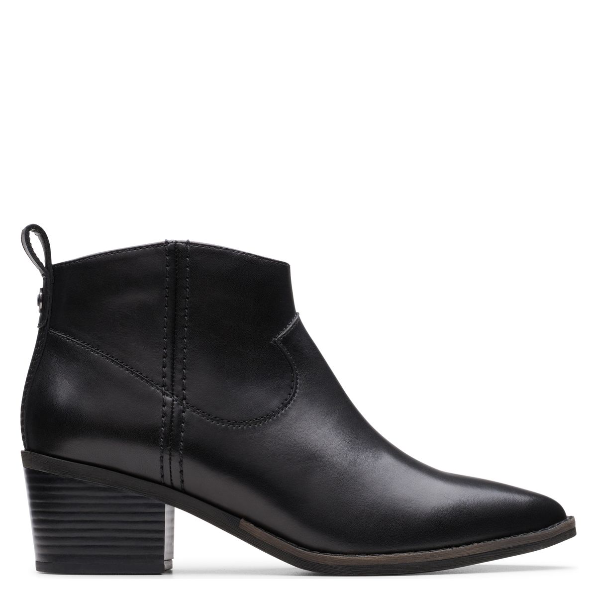 CLARKS - Botín Vaquero Mujer Cuero Negro Clarks