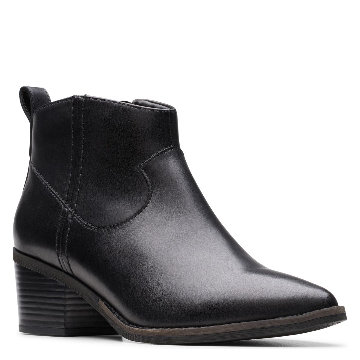 CLARKS - Botín Vaquero Mujer Cuero Negro Clarks
