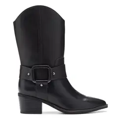 CLARKS - Bota Vaquero Mujer Cuero Negro