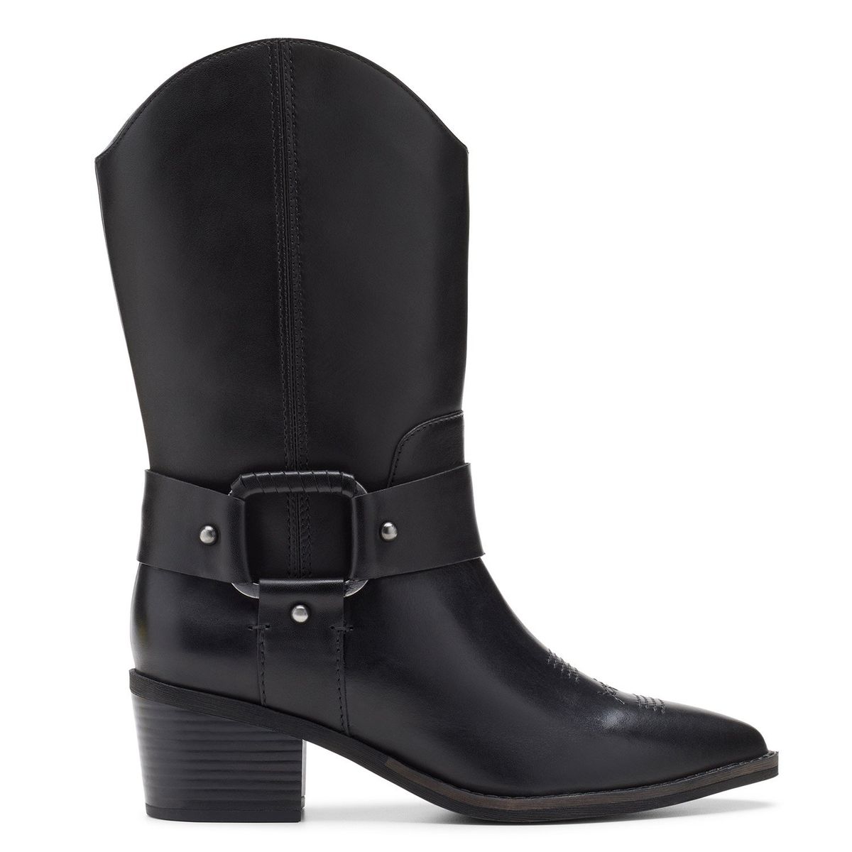 CLARKS - Bota Vaquero Mujer Cuero Negro Clarks