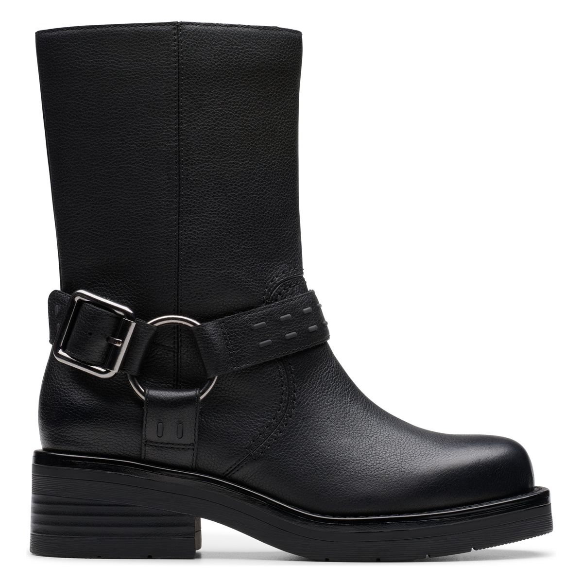 CLARKS - Bota Biker Mujer Cuero Negro Clarks