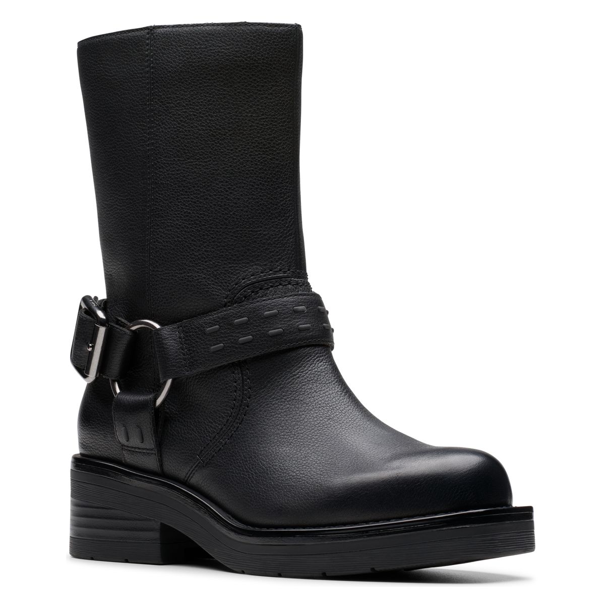 CLARKS - Bota Biker Mujer Cuero Negro Clarks