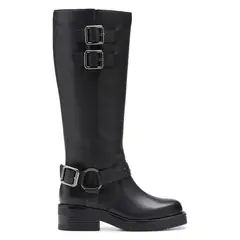 CLARKS - Bota Mujer Cuero Negro