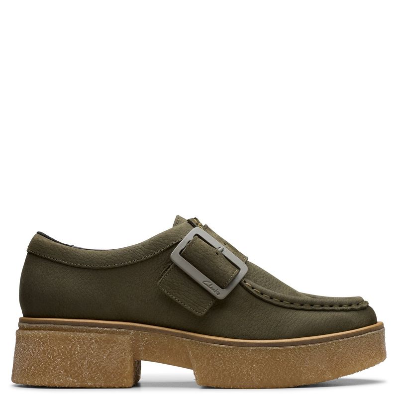 CLARKS - Zapato Casual Mujer Cuero Verde Clarks
