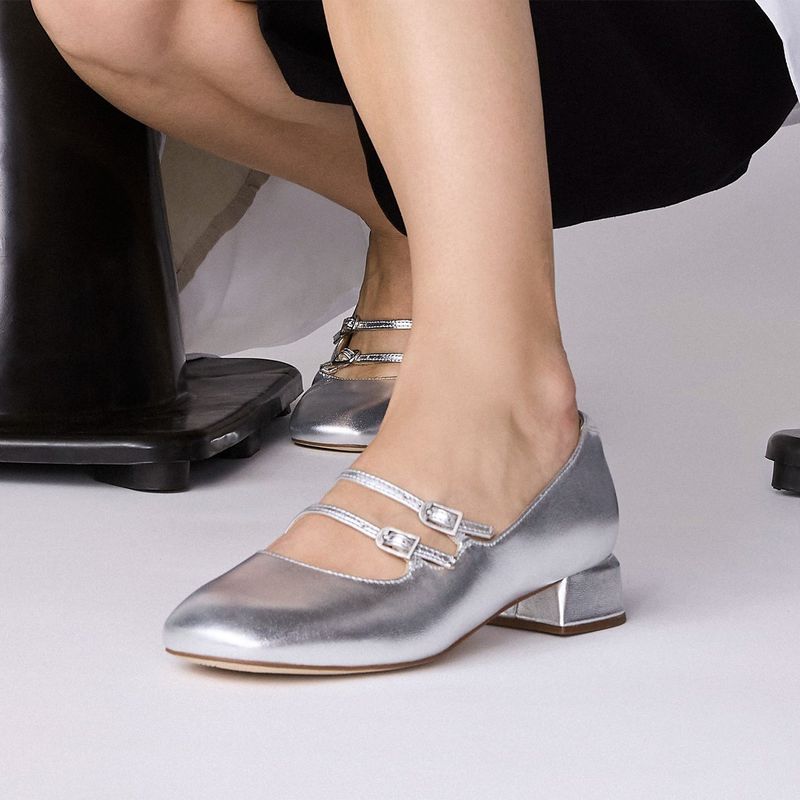 CLARKS - Zapato Casual Mujer Cuero Plateado Clarks