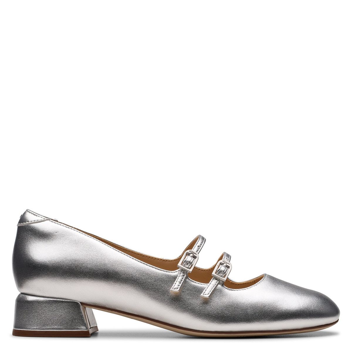 CLARKS - Zapato Casual Mujer Cuero Plateado Clarks