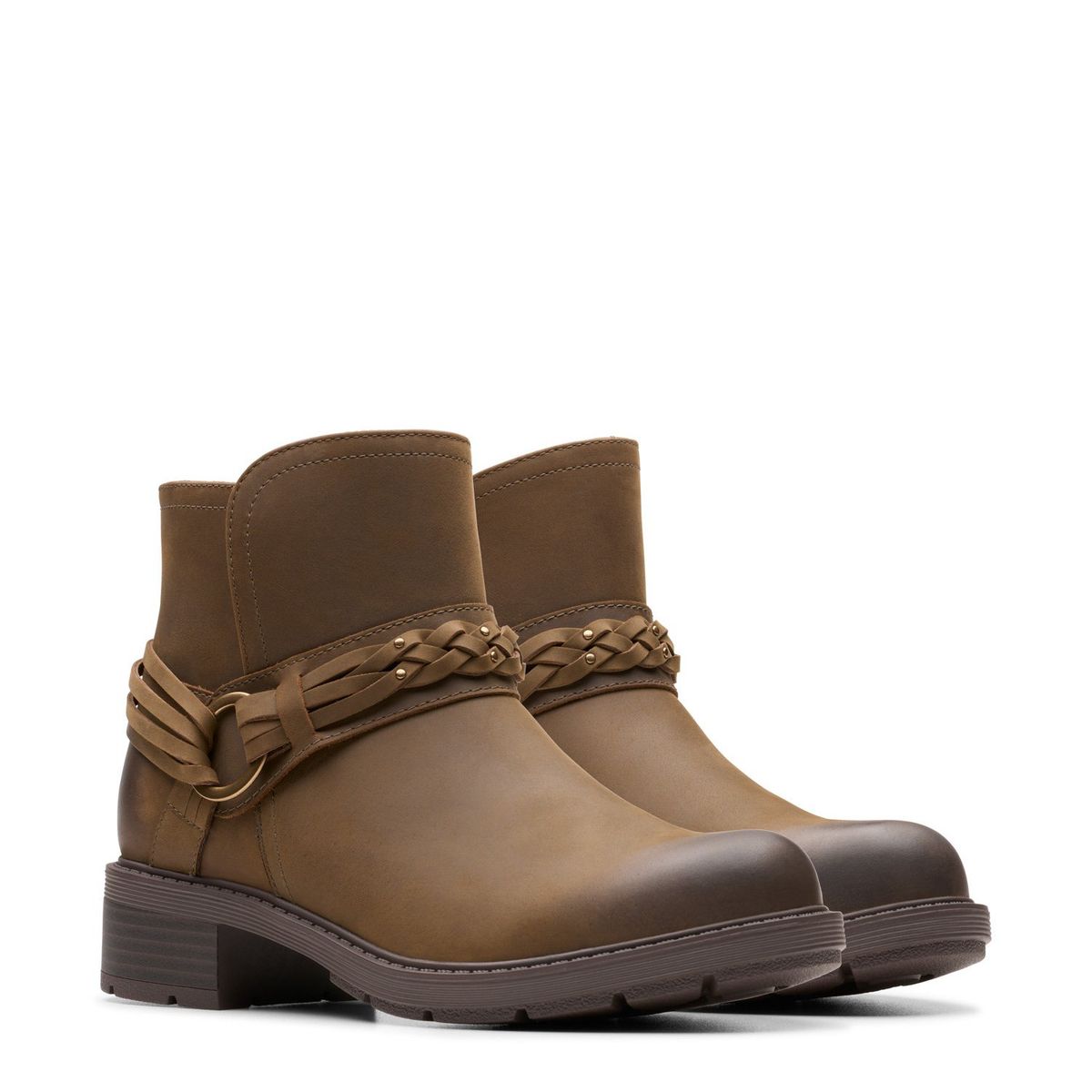 CLARKS - Botín Mujer Cuero Café Clarks