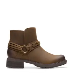 CLARKS - Botín Mujer Cuero Café