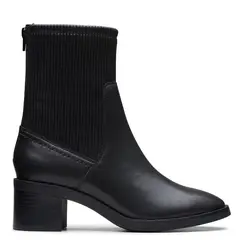 CLARKS - Botín Mujer Cuero Negro