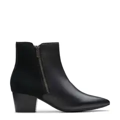 CLARKS - Botín Mujer Cuero Negro