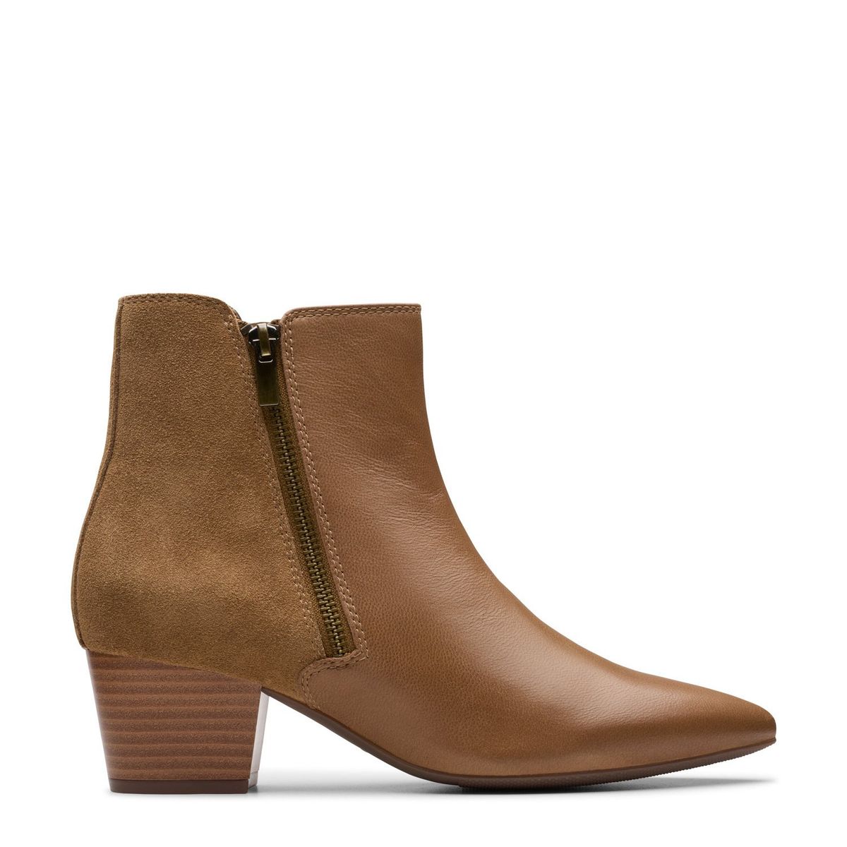 CLARKS - Botín Mujer Cuero Beige Clarks