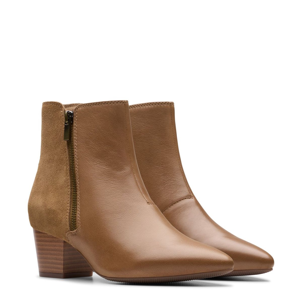 CLARKS - Botín Mujer Cuero Beige Clarks