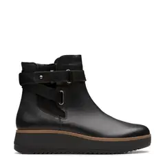 CLARKS - Botín Mujer Cuero Negro