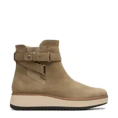 CLARKS - Botín Mujer Cuero Beige