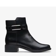 CLARKS - Botín Mujer Cuero Negro