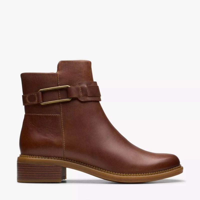 CLARKS - Botín Mujer Cuero Beige Clarks