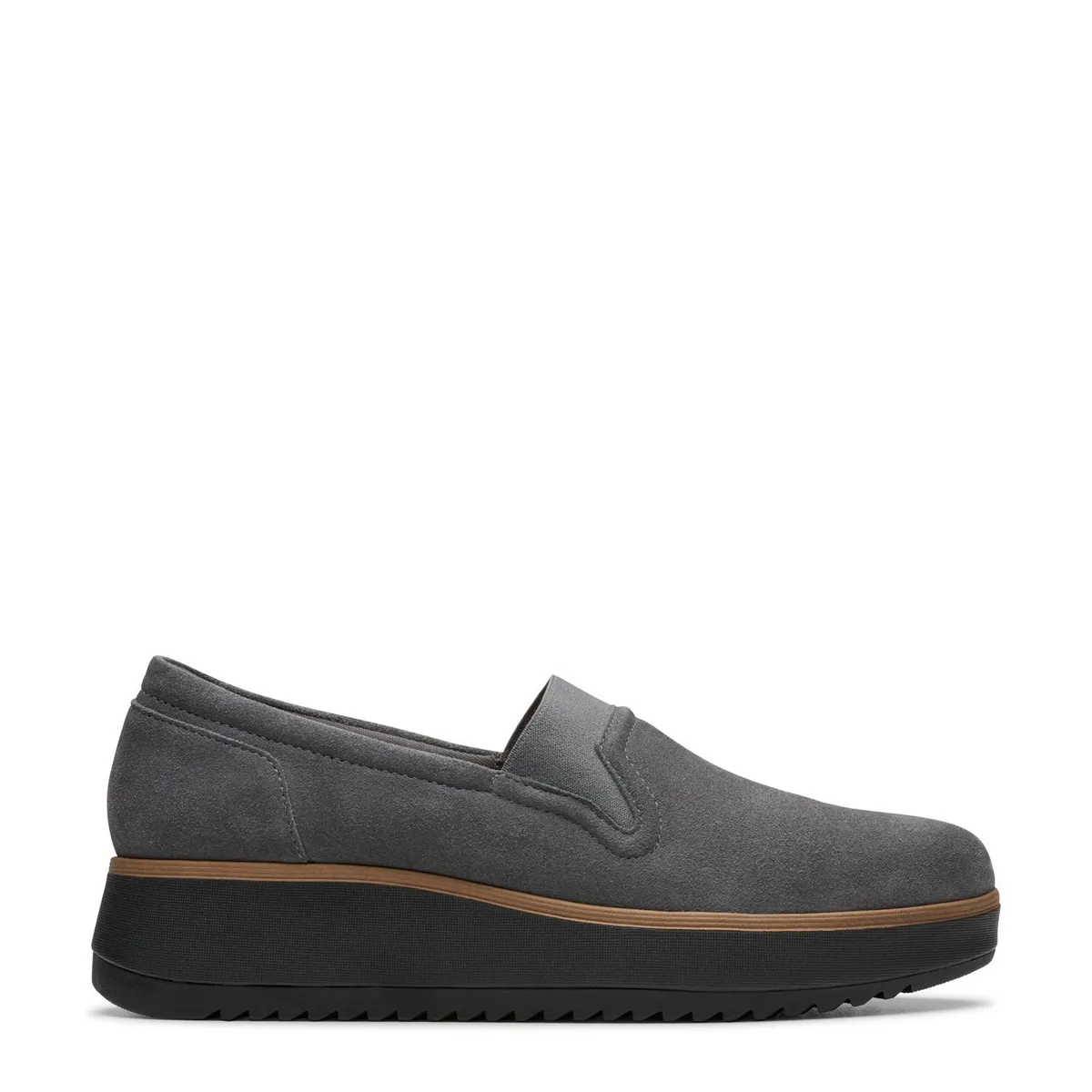 CLARKS - Zapato Casual Mujer Cuero Gris Clarks