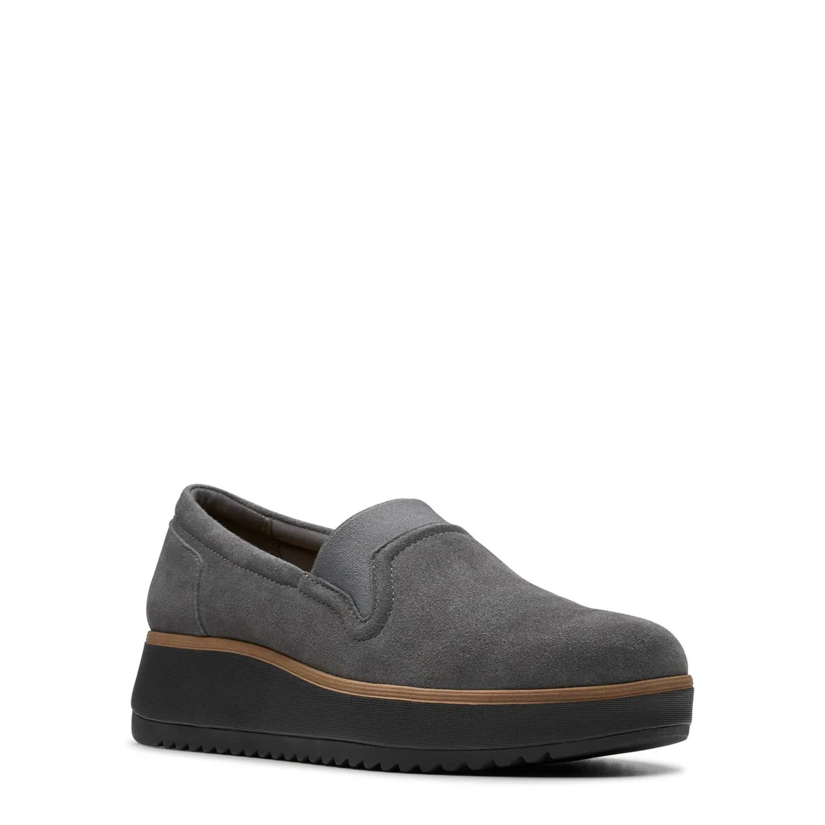 CLARKS - Zapato Casual Mujer Cuero Gris Clarks