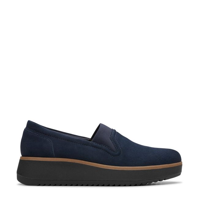 CLARKS - Zapato Casual Mujer Cuero Azul Clarks