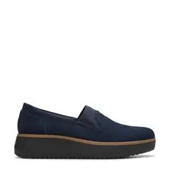 CLARKS - Zapato Casual Mujer Cuero Azul