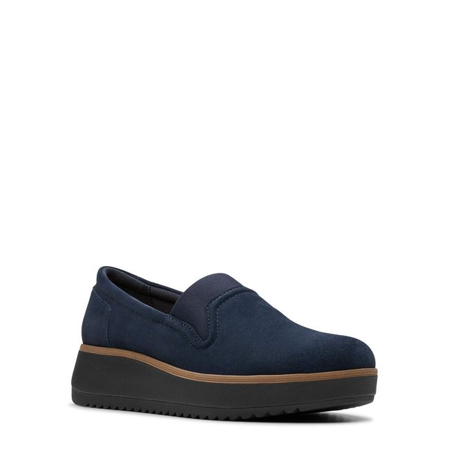 CLARKS - Zapato Casual Mujer Cuero Azul Clarks