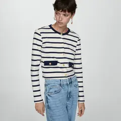 MANGO - Cárdigan Rayas Botones Mujer
