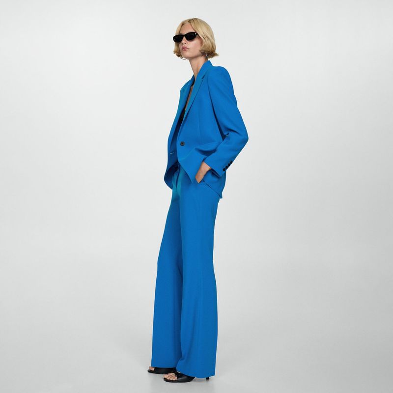 MANGO - Pantalón Traje Wideleg Mujer Mango