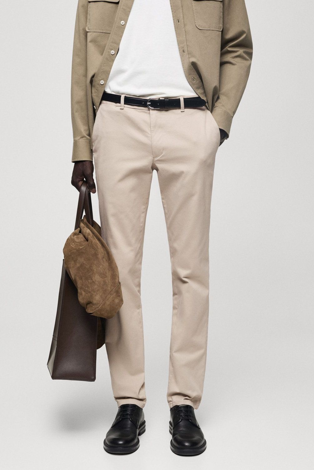 MANGO MAN - Pantalón Chino Slim Fit Sarga Hombre Mango Man