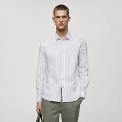 MANGO MAN - Camisa Regular Fit Algodón Rayas Hombre