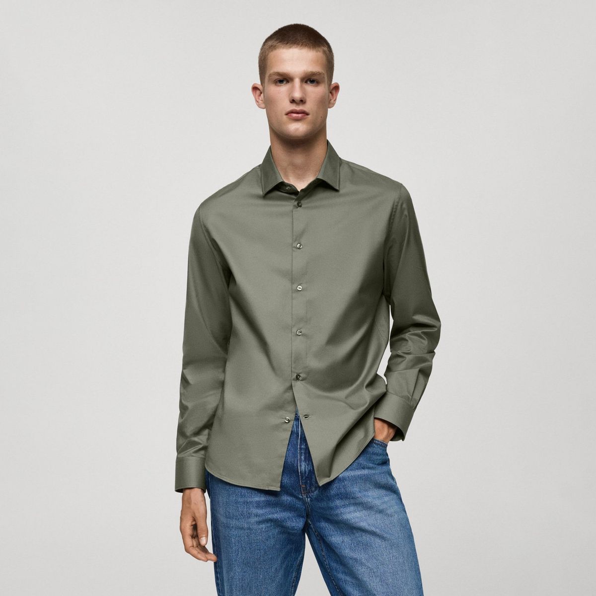 MANGO MAN - Camisa Regular Fit 100% Algodón Hombre Mango Man