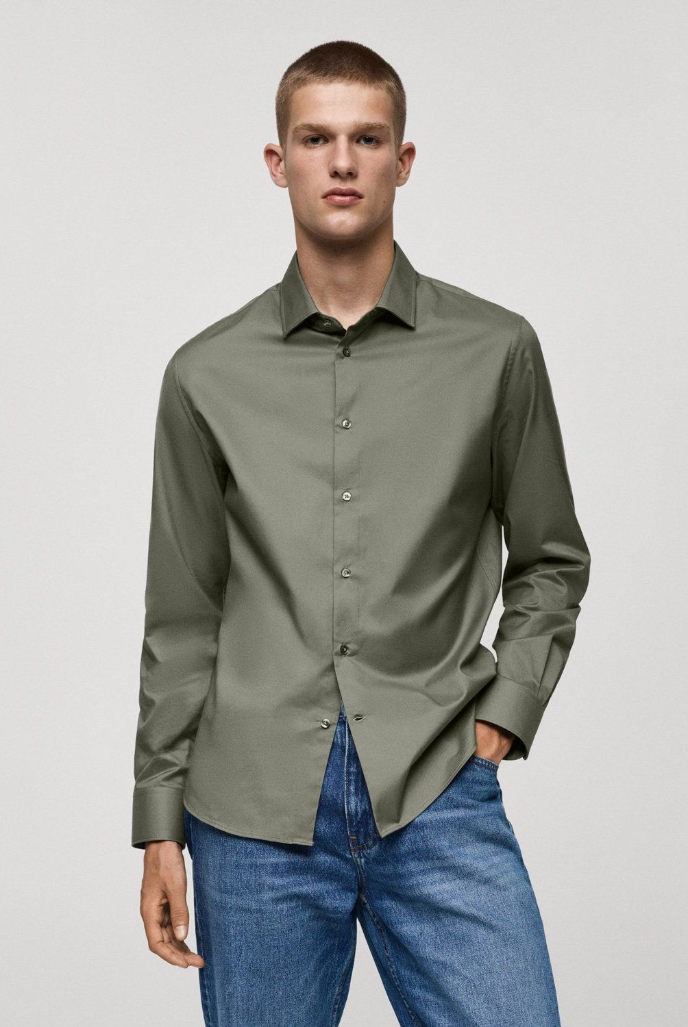 MANGO MAN - Camisa Regular Fit 100% Algodón Hombre Mango Man