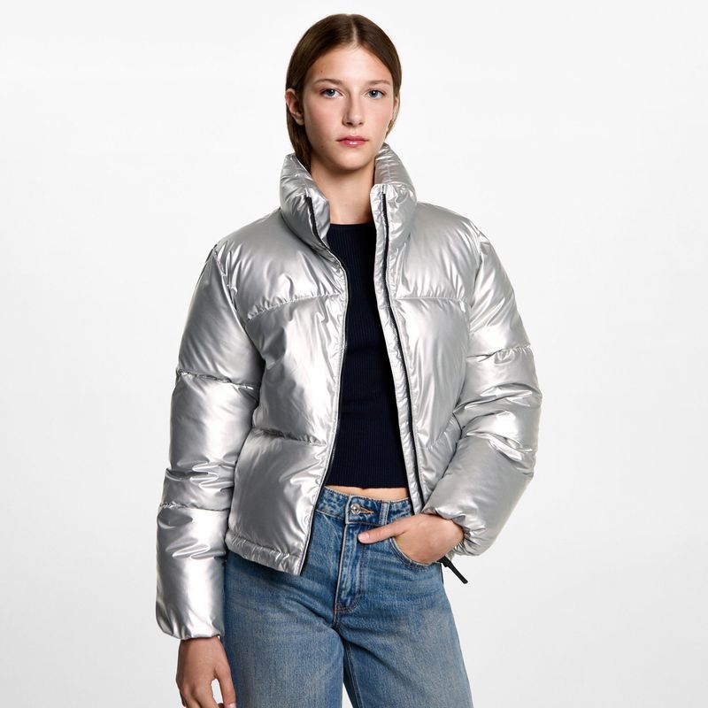 MANGO TEEN - Parka Metalizado Acolchado Mujer Mango Teen