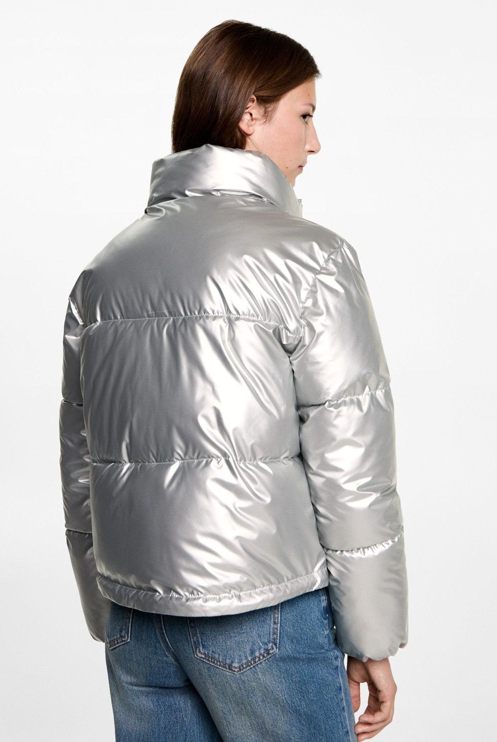 MANGO TEEN - Parka Metalizado Acolchado Mujer Mango Teen