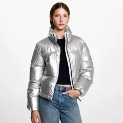 MANGO TEEN - Parka Metalizado Acolchado Mujer