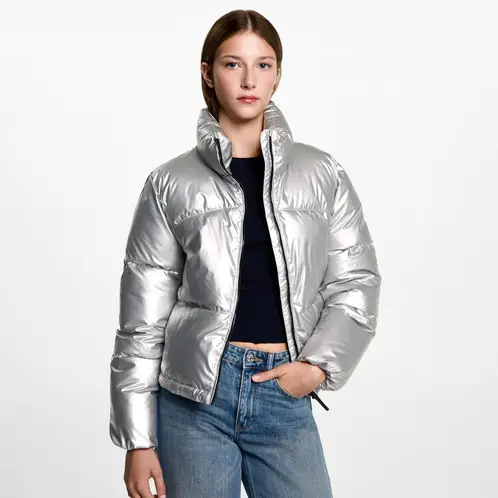 MANGO TEEN - Parka Metalizado Acolchado Mujer