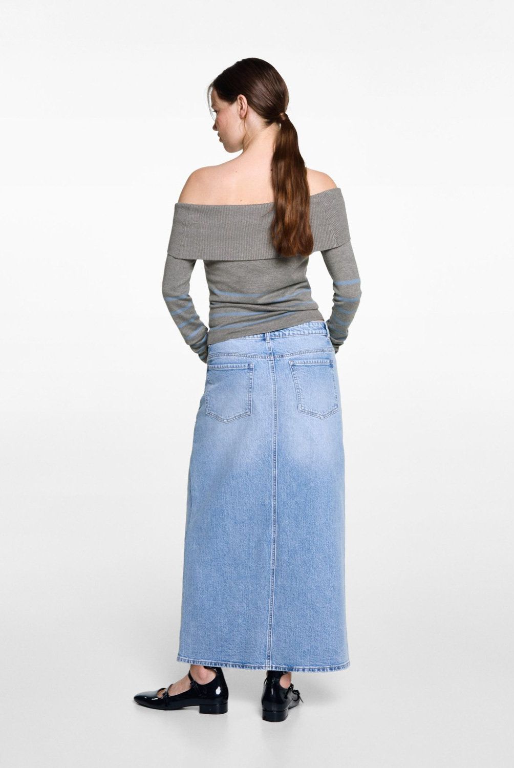 MANGO TEEN - Sweater Rayas Hombros Descubiertos Mujer Mango Teen