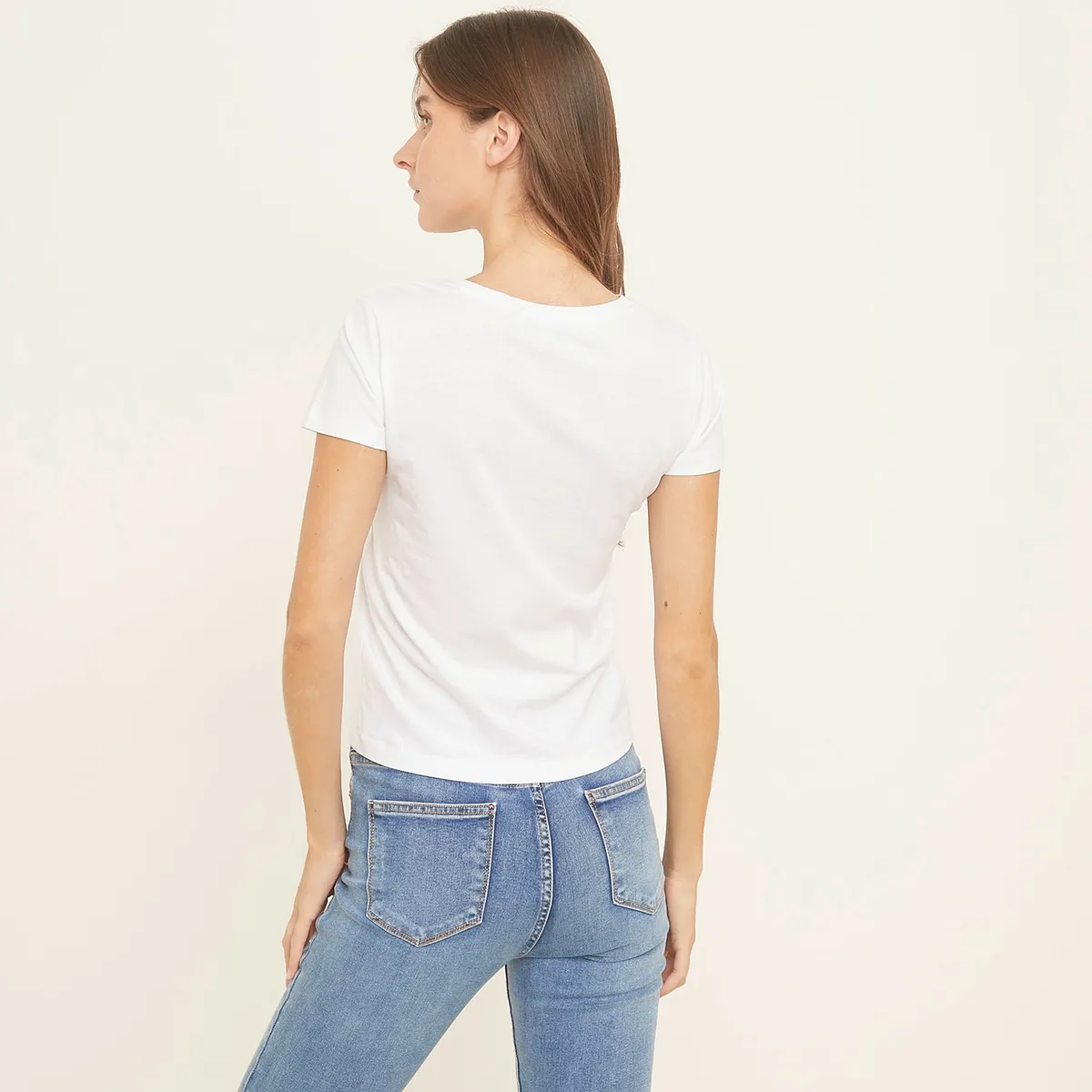 MANGO - Polera Algodón Logo Mujer Mango