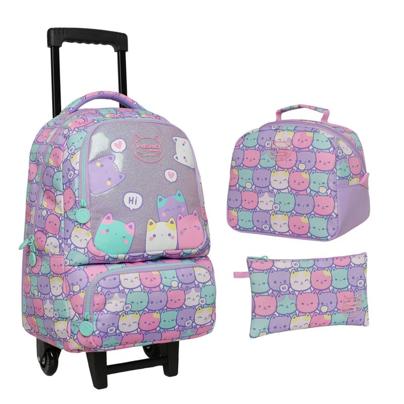 HEAD - Pack Bakan Mochila con Ruedas + Lonchera + Estuche 30 lts Head
