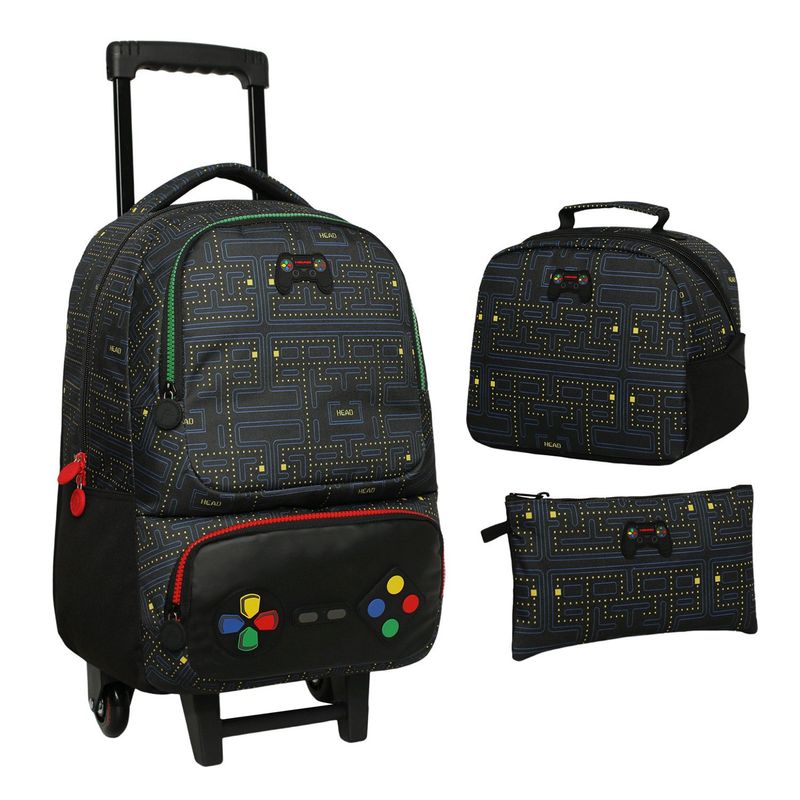 HEAD - Pack Bakan Mochila con Ruedas + Lonchera + Estuche 30 lts Head